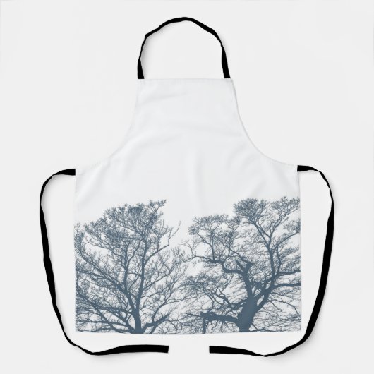 Blauer Bottom Trees Tropical Boho Schürze (Vorderseite)