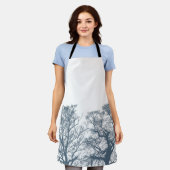 Blauer Bottom Trees Tropical Boho Schürze (Getragen)