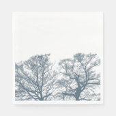 Blauer Bottom Trees Tropical Boho Serviette (Vorderseite)