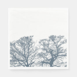 Blauer Bottom Trees Tropical Boho Serviette