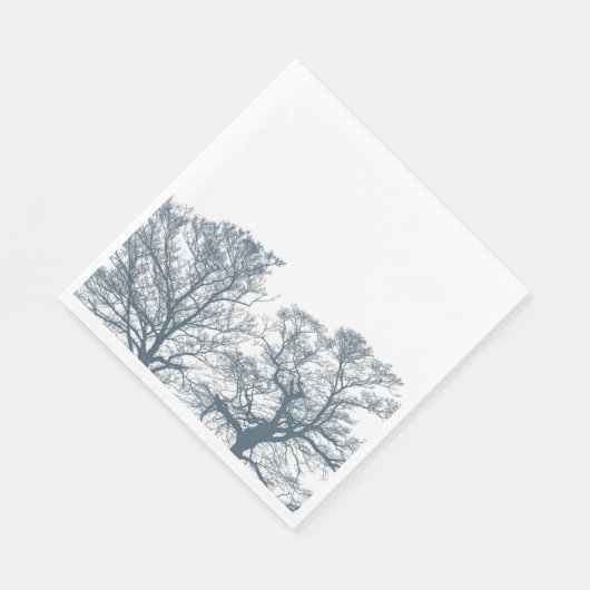 Blauer Bottom Trees Tropical Boho Serviette (Ecke)