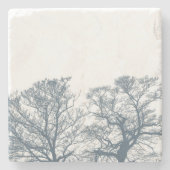 Blauer Bottom Trees Tropical Boho Steinuntersetzer (Vorderseite)