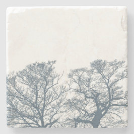 Blauer Bottom Trees Tropical Boho Steinuntersetzer