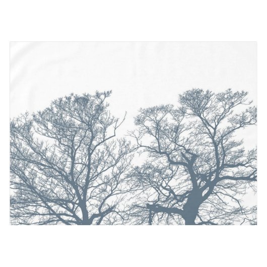 Blauer Bottom Trees Tropical Boho Tischdecke (Vorderseite (Horizontal))