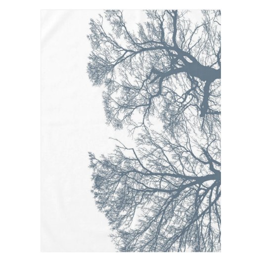 Blauer Bottom Trees Tropical Boho Tischdecke (Vorderseite)