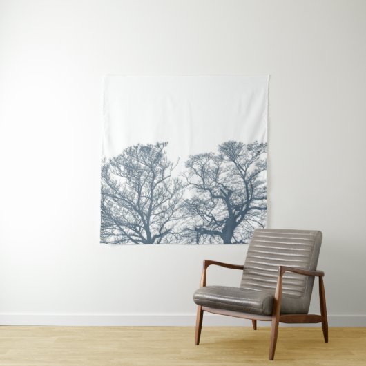 Blauer Bottom Trees Tropical Boho Wandteppich (Beispiel)