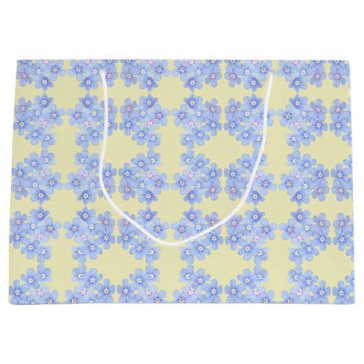 Blauer Bouquets Große Geschenktüte (Vorderseite)