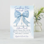 Blauer Bow Bridal-Duschvorhang, Vorlage für die Ei (Stehend Vorderseite)