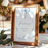 Blauer Bow-Favorit-Zeichen Poster