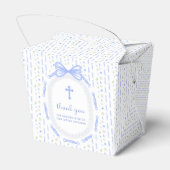 Blauer Bow-Flachband-Rahmen-Blumentaufen herausneh Geschenkschachtel (Rückseite)