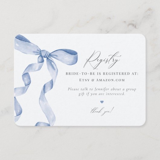 Blauer Bow Kopieren der Einladung zur Knot-Registr (Vorderseite)