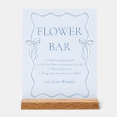 Blauer Bow Kopiert das Knoten Brautparty Blume Bar Acrylschild