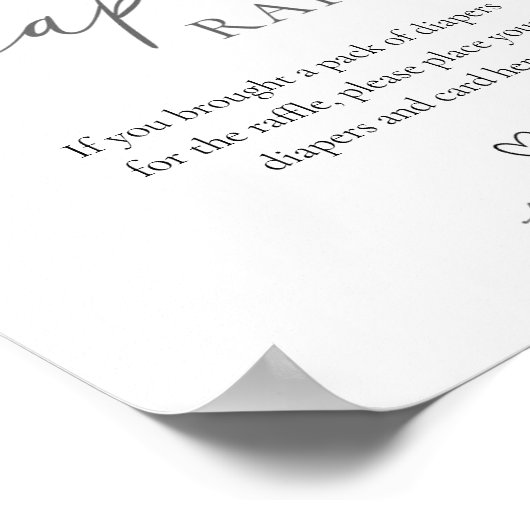 Blauer Bow und Flachband-Windeln-Raffelzeichen Poster (Ecke)