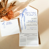 Blauer Bow verbindet das Brautparty des Knotens All In One Einladung