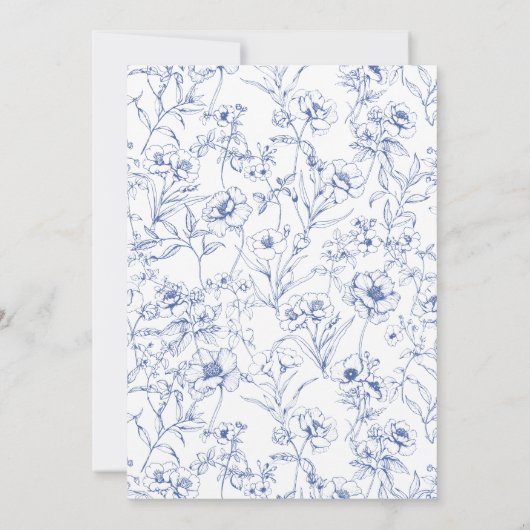 Blauer Bow verbindet das Brautparty des Knotens Einladung (Rückseite)