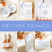 Blauer Bow verbindet das Brautparty des Knotens Serviette