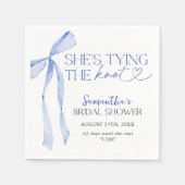 Blauer Bow verbindet das Brautparty des Knotens Serviette (Vorderseite)