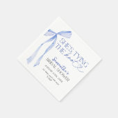 Blauer Bow verbindet das Brautparty des Knotens Serviette (Ecke)