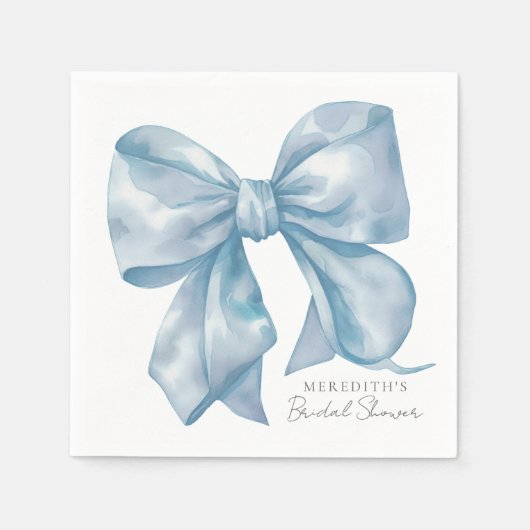 Blauer Bow verbindet das Brautparty des Knotens Serviette (Vorderseite)