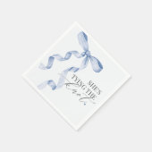 Blauer Bow verbindet die Dekoration des Brautparty Serviette (Ecke)