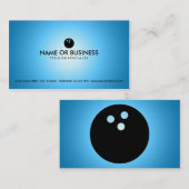 blauer Bowling Visitenkarte (Vorne/Hinten)