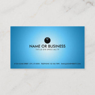 blauer Bowling Visitenkarte