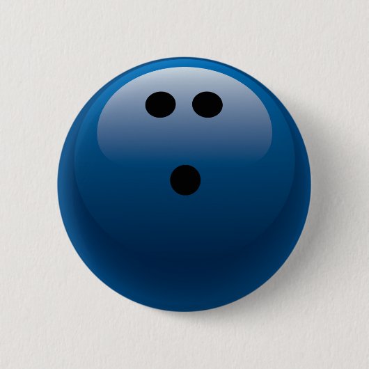 BLAUER BOWLINGS-BALL BUTTON (Vorderseite)