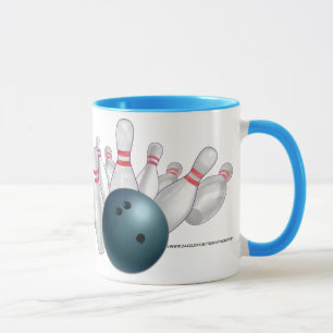Blauer Bowlings-Ball-personalisiertes Party Tasse
