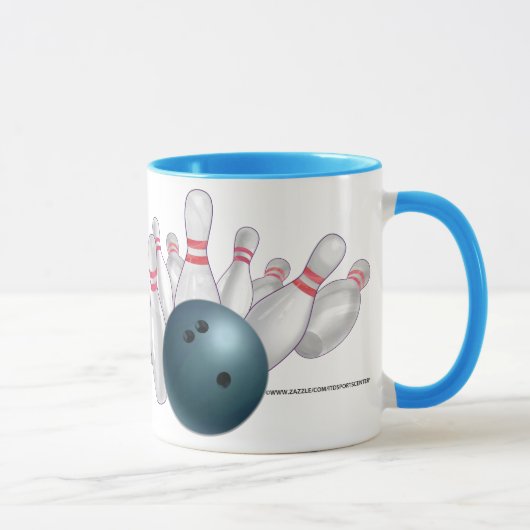 Blauer Bowlings-Ball-personalisiertes Party Tasse (Rechts)