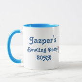 Blauer Bowlings-Ball-personalisiertes Party Tasse (Links)