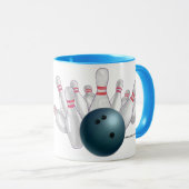 Blauer Bowlings-Ball-personalisiertes Party Tasse (VorderseiteRechts)
