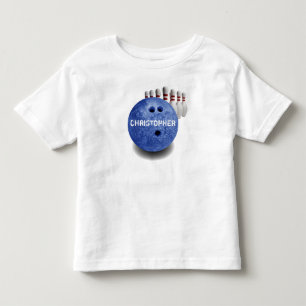Blauer Bowlings-kundenspezifisches Ball-T-Shirt Kleinkind T-shirt