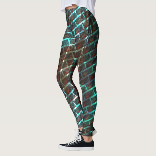 Blauer brauner Rost, Kratzer, kleiner Stein oder G Leggings (Links)