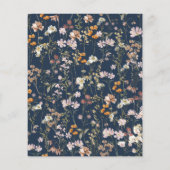 Blauer Brautdusche der Navy Wildblume Einladung (Rückseite)