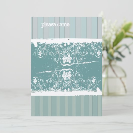 Blauer Brautdusche - Einladung (Stehend Vorderseite)