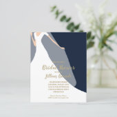 Blauer Brautdusche Einladungen Kleid und Schleier (Stehend Vorderseite)