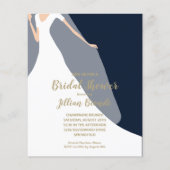 Blauer Brautdusche Einladungen Kleid und Schleier (Vorderseite)