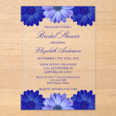Blauer Brautparty Acryleinladungen (Vorderseite)