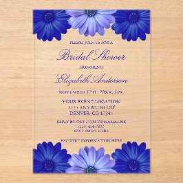Blauer Brautparty Acryleinladungen