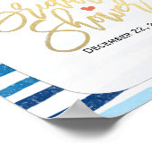 Blauer Brautparty Begrüßungszeichen Poster (Ecke)