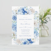 Blauer Brautparty Einladung (Stehend Vorderseite)