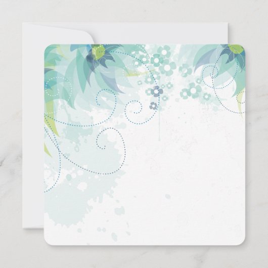 Blauer Brautparty Einladung (Rückseite)