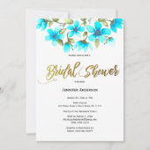 Blauer Brautparty Einladung (Vorderseite)
