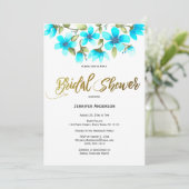 Blauer Brautparty Einladung (Stehend Vorderseite)