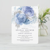 Blauer Brautparty Einladung (Stehend Vorderseite)