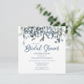 Blauer Brautparty Einladung (Stehend Vorderseite)