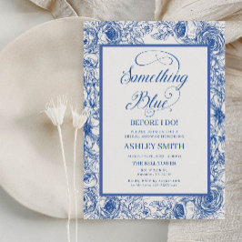 Blauer Brautparty Einladung