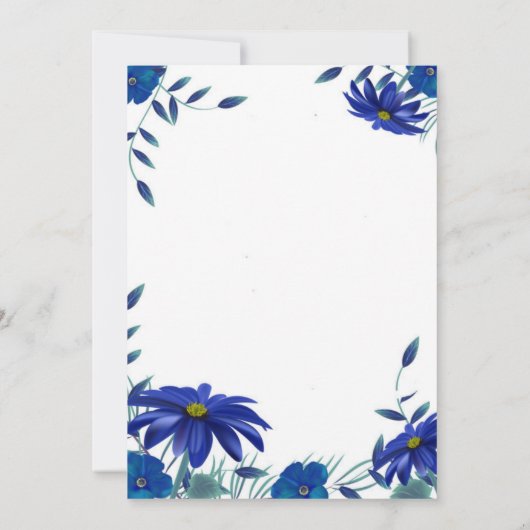 Blauer Brautparty Einladung (Rückseite)