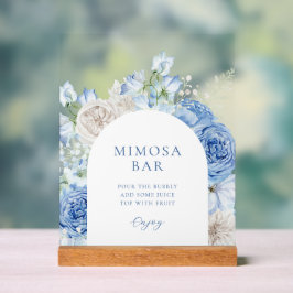 Blauer Brautparty Mimosa Bar Acrylschild