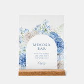 Blauer Brautparty Mimosa Bar Acrylschild (Vorderseite)